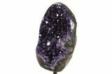 Dark Purple Amethyst Geode On Metal Stand - Uruguay #342703-3